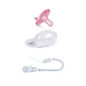 Чехол для пустышки Philips держатель для пустышки [Установить продукт] + (0-3 месяца, розовый) + фиолетовый