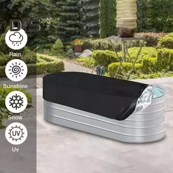 Чехол для ящика для рассады с регулируемой завязкой, прочная ткань Оксфорд, защита растений от замерзания, овальный чехол для резервуара для воды, защита от пыли на открытом воздухе S серый