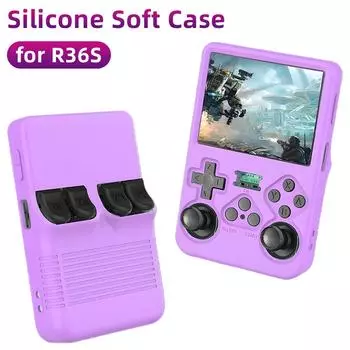 Чехол для R36S Силиконовый мягкий защитный чехол R36S Устойчивый к царапинам / Ударопрочный / Моющийся протектор Аксессуары для игровой консоли for R36S фиолетовый