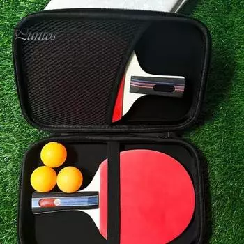 Чехол для ракетки для настольного тенниса, водонепроницаемый, жесткий чехол для ракетки для пинг-понга, сумка для хранения ракеток для настольного тенниса на 2 ракетки чёрный