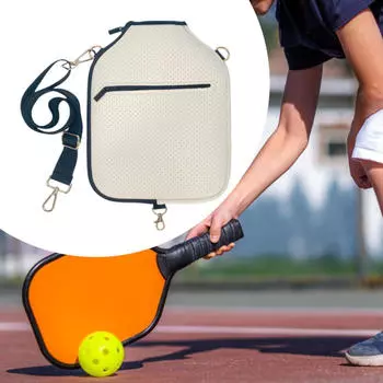 Чехол для ракетки Pickleball, съемный, регулируемый, сумка на плечевой ремень, подарочная, для взрослых, застежка-молния белый