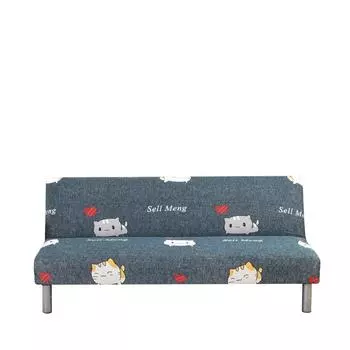 Чехол для раскладного дивана-кровати без подлокотника, эластичный, декоративный, для сидения, для мебели, для дивана, для гостиной, с принтом «Листья» S(120-150cm)