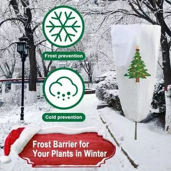 Чехол для растений на молнии для защиты от замерзания, многоразовые зимние противоморозные чехлы для деревьев для уличных растений, защита от птиц XXL белый