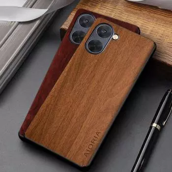 Чехол для Realme 10 Pro Plus, простой уникальный дизайн, легкий чехол из искусственной кожи с деревянным узором для Realme 10, чехол Funda realme 10 4G чёрный