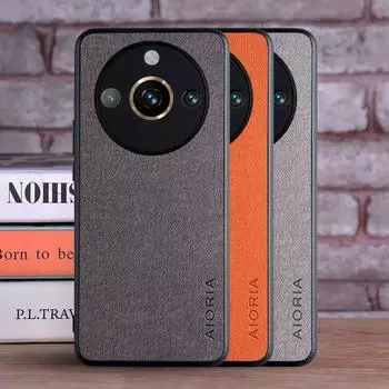 Чехол для Realme 11 Pro Plus 11X 5G 4G, роскошный текстильный кожаный мягкий жесткий чехол для телефона для oppo Realme 11 pro, чехол Funda Realme 11 Pro чёрный