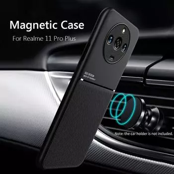 Чехол для Realme 11 Pro Plus, магнитный чехол, мягкая рамка, чехол для Realme 11 Pro Plus Realme 11 Pro + Plus, чехлы для телефонов 5G, чехол For Realme 11 Pro чёрный