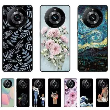 Чехол для Realme 11Pro 5G Black on Realme 11 Pro RMX3771 6,7-дюймовый мягкий чехол из ТПУ Ультратонкий гибкий противоударный силиконовый бампер Realme11Pro-Style 1