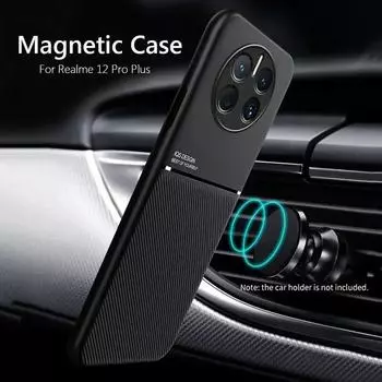 Чехол для Realme 12 Pro, автомобильный магнитный кожаный чехол, мягкая рамка, чехол для Realme 12 Pro Plus Realme12 Pro +, чехлы для телефонов, чехол For Realme 12 Pro чистый