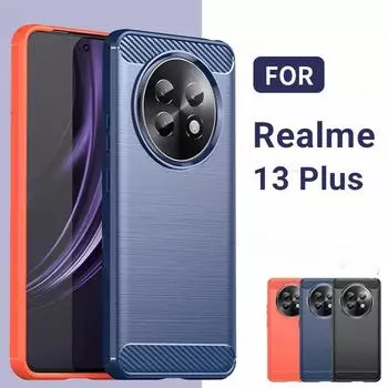 Чехол для Realme 13 Plus Чехол для Realme 13 Plus 5G Funda Противоударный матовый защитный чехол для задней панели телефона из ТПУ для Realme 13 Plus For Realme 13 Plus чёрный