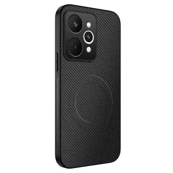 Чехол для Realme 15 5G, совместимый с MagSafe, серия WANLONFENG TQ, текстура углеродного волокна, ПК ТПУ чехол для телефона Black