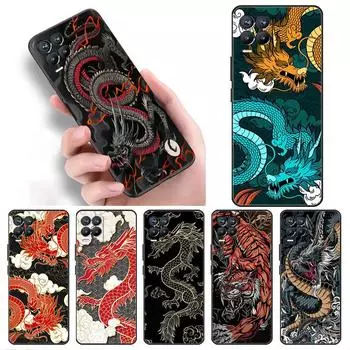 Чехол для Realme 8 C21y GT Neo 2 3 8i C21 7 C11 6 C12 C35 C3 GT 9 Pro C12, силиконовый чехол для телефона из ТПУ, модный китайский винтажный дракон Realme 8i