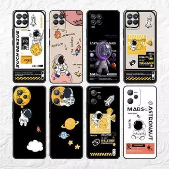Чехол для Realme 8 C21y GT Neo 2 3 8i C21 7 C11 6 C12 C35 C3 GT 9 Pro C12 Master Funda Phone Cover Luxury Astronaut Realme 8i
