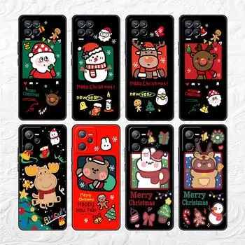 Чехол для Realme 8 C21y GT Neo 2 3 8i C21 7 C11 6 C12 C35 C3 GT 9 Pro C12 Master Funda, чехол для телефона, милый рождественский снеговик Realme 8i