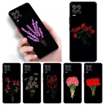 Чехол для Realme 8 C21y GT Neo 2 3 8i C21 7 C11 6 C12 C35 C3 GT 9 Pro C12 силиконовый чехол для телефона TPU с цветком Realme 8i