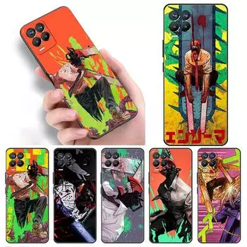 Чехол для Realme 8 C21y GT Neo 2 3 8i C21 7 C11 6 C12 C35 C3 GT 9 Pro C12 силиконовый чехол для телефона милый мультяшный рисунок человека с бензопилой Realme 8i