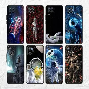 Чехол для Realme 8 C21y GT Neo 2 3 8i C21 7 C11 6 C12 C35 C3 GT 9 Pro C12 Master Funda Phone Cover Astronaut Cosmic Planet Realme 8i