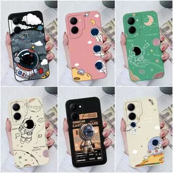 Чехол для Realme C11 C12 C15 C17 C20 C30 C33 C35 C55, роскошный матовый астронавт, жидкий силикон, мягкая задняя крышка для OPPO Realme GT Coque Fundas, бампер Realme C11