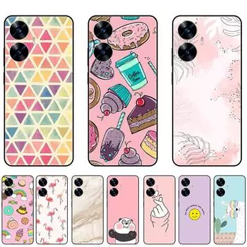 Чехол для Realme C55 Balck, мягкая задняя крышка из ТПУ RMX3710, 6,72 дюйма, противоударный, полный защитный бампер белый