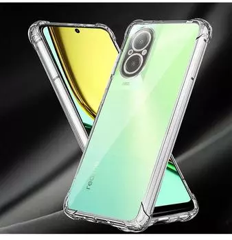 Чехол для Realme C67 4G, ультратонкий, защищенный от падений, подушка безопасности, мягкий прозрачный прозрачный чехол для телефона Realme C67 4G белый