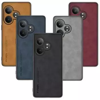 Чехол для Realme GT 6T, роскошная кожаная матовая задняя крышка для Realme GT Neo 6 SE, противоударный бампер для ПК, чехол Realme GT Neo 6 чёрный