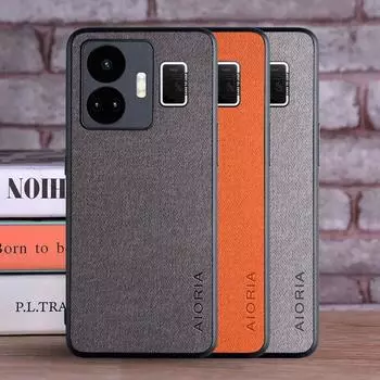 Чехол для Realme GT Neo 5 GT3 GT 3 5G, роскошный текстильный кожаный мягкий чехол для телефона, чехол для oppo Realme GT Neo 5, чехол Realme GT Neo 5 чёрный