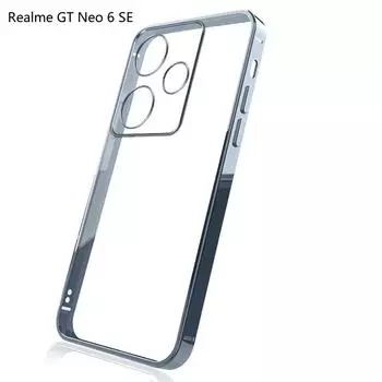 Чехол для Realme GT Neo 6 SE, роскошный мягкий силиконовый прозрачный чехол из ТПУ из ТПУ для Realmi GT Neo6 SE 5G, стильный бампер Realme GT Neo 6 SE чёрный