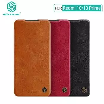 Чехол для Redmi 10 NILLKIN Qin Series, чехол-кошелек из искусственной кожи с подставкой для телефона для Xiaomi Redmi 10 Prime, чехол