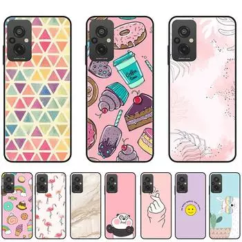 Чехол для Redmi 11 Prime, стильный черный мягкий силиконовый чехол против падения, цветной ТПУ с дизайном мороженого с изображением фламинго, панды, прочный чехол Redmi 11 Prime-Y36-Style1