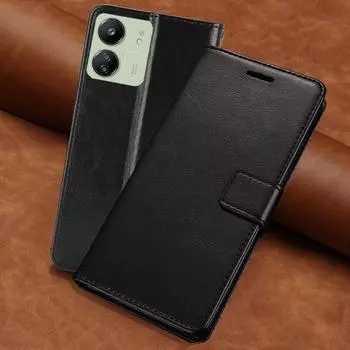 Чехол для Redmi 13C Book, одноцветные кожаные чехлы-бумажники для телефонов Xiaomi Redmi 13C 13 C redmi13c, противоударный откидной держатель-подставка, мягкий силиконовый чехол For Xiaomi Redmi 13C розы красного