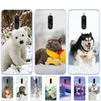 Чехол для redmi 8a 8, чехол для redmi note 8 9 PRO 8T 9S, чехол для xiaomi mi ПРИМЕЧАНИЕ 10 PRO 9 lite POCO F2 Pro, кошка, собака, медведь, олень, зима redmi 8a