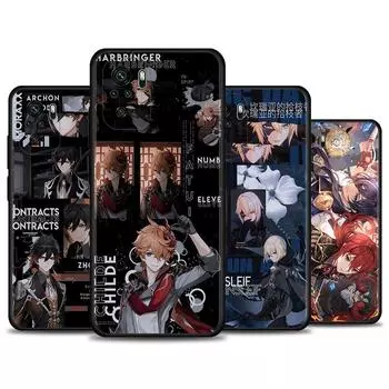 Чехол для Redmi Note 10 Pro Max 9 9t 9s 8 8t 7, чехол из ТПУ для Redmi K40 Pro Plus 9 9a 9c Shell Genshin Impact Game For Redmi Note 10 5G