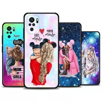 Чехол для Redmi Note 10 Pro Max 9 9t 9s 8 8t 7, чехол из ТПУ для Redmi K40 Pro Plus 9 9a 9c, чехол для мамы и дочки For Redmi Note 10 5G