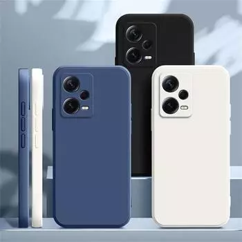 Чехол для Redmi Note 12 Pro, жидкий силиконовый чехол для телефона Xiaomi Redmi Note 12 Pro Plus Note12Pro 4G Note12S Pro, мягкий чехол Redmi Note12 чёрный