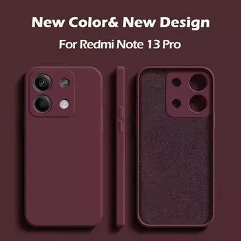 Чехол для Redmi Note 13 Pro 4G, квадратный жидкий силиконовый мягкий чехол из ТПУ для Xiaomi Redmi Note 13 Note13pro Plus Note13 Pro 4G, чехол для телефона Redmi Note 13 Pro 4G