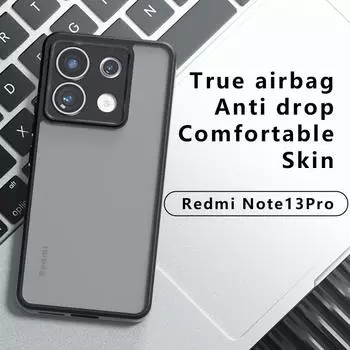 Чехол для Redmi Note 13 Pro Plus Note13 Pro 4G Luxury Armor Прозрачный жесткий задний чехол для Redmi Note 13 Pro+ 12s 12 Pro Plus Акриловый матовый бампер Redmi Note 13 4G чёрный
