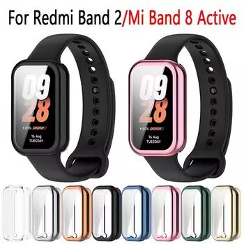Чехол для Redmi Smart Band 2 Xiaomi SmartBand 8 Active TPU, полное покрытие для Redmi Band 2, чехол Mi Band 8, активная защита экрана Redmi Smart Band 2