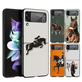 Чехол для рисования галопирующей лошади для Samsung Z Flip 3 4 5, складной мобильный чехол для Samsung Z Flip3 Flip4 Flip5, жесткий чехол для ПК Samsung Z Flip 4