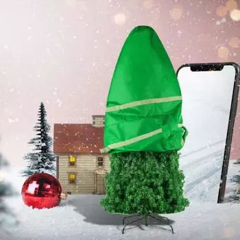 Чехол для рождественской елки, экологически чистая водонепроницаемая ткань Оксфорд, украшенная искусственными рождественскими елками, защитный чехол с полным покрытием для дома L красный