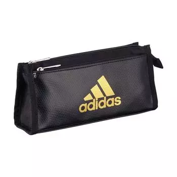 Чехол для ручки Mitsubishi Pencil Adidas AI04, черный, золотой, эмалированный, x ткань, двойной карман PT1400AI04B25
