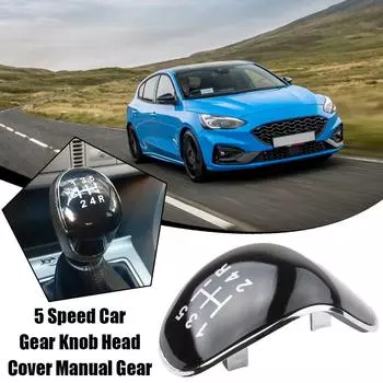 Чехол для ручки переключения передач на 5 скоростей, чехол для автомобильной ручки переключения передач, крышка головки для Ford Fiesta ABS, черный P9R3 чёрный
