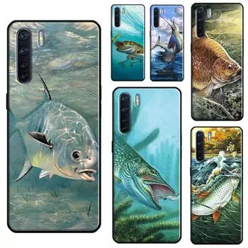 Чехол для рыбалки с рыбой для OPPO A52 A72 A5 A9 A31 A53 S A15 A83 A91 A93 A54 A74 A94 A1K A3S A5S, чехол для телефона OPPO A1K