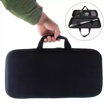 Чехол для рыболовных снастей с переносной ручкой, водонепроницаемая молния, жесткий корпус из ЭВА, удочка, катушка, приманка, аксессуары, органайзер, сумка для хранения чёрный