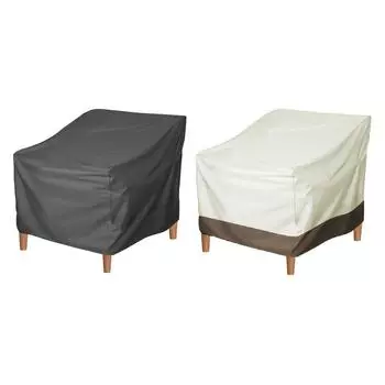 Чехол для садового стула Чехол для уличной мебели Водонепроницаемая и пыленепроницаемая ткань Оксфорд Садовая мебель Beige with Coffee Color