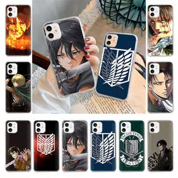 Чехол для Samsung A04 A14 A23 A34 A54 M23 M33 M52 M53 Realme 10 9 C30S C35 C55 VIVO Y02S Y21 Y51 X80 Pro Прозрачный чехол WI76 Атака титанов Infinix Hot 9 Pro кожа буйвола