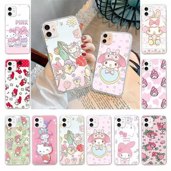 Чехол для Samsung A04 A14 A23 A34 A54 M23 M33 M52 M53 Realme 10 9 C30S C35 C55 VIVO Y02S Y21 Y51 X80 Pro Прозрачный чехол LI19 My Melody Infinix Note 30 5G кожа буйвола