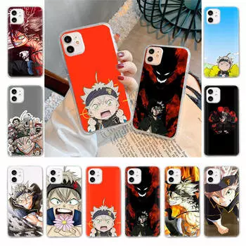 Чехол для Samsung A04 A14 A23 A34 A54 M23 M33 M52 M53 Realme 10 9 C30S C35 C55 VIVO Y02S Y21 Y51 X80 Pro Прозрачный чехол WI84 Черный Клевер Asta Infinix Note 30 VIP кожа буйвола