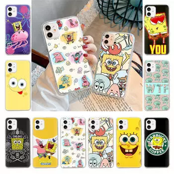 Чехол для Samsung A04 A14 A23 A34 A54 M23 M33 M52 M53 Realme 10 9 C30S C35 C55 VIVO Y02S Y21 Y51 X80 Pro Прозрачный чехол SI41 SpongeBob VIVO V25 Pro олений