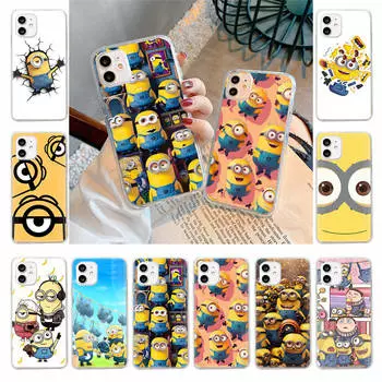 Чехол для Samsung A04 A14 A23 A34 A54 M23 M33 M52 M53 Realme 10 9 C30S C35 C55 VIVO Y02S Y21 Y51 X80 Pro Прозрачный чехол MI31 Забавные миньоны Infinix Smart 6 HD олений