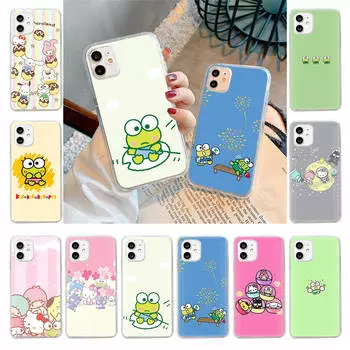 Чехол для Samsung A04 A14 A23 A34 A54 M23 M33 M52 M53 Realme 10 9 C30S C35 C55 VIVO Y02S Y21 Y51 X80 Pro Прозрачный чехол LI11 Лягушка Keroppi Infinix Zero X серый