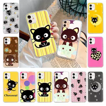 Чехол для Samsung A04 A14 A23 A34 A54 M23 M33 M52 M53 Realme 10 9 C30S C35 C55 VIVO Y02S Y21 Y51 X80 Pro Прозрачный чехол LI21 Chococat Cat VIVO Y15 кожа буйвола